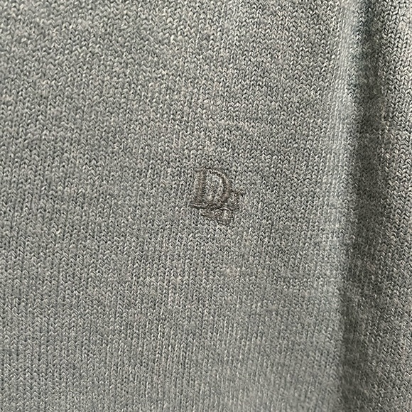 Christian Dior Turquoise Vintage Unisex Orlon V Neck Sweater Size Large - Picture 3 of 8